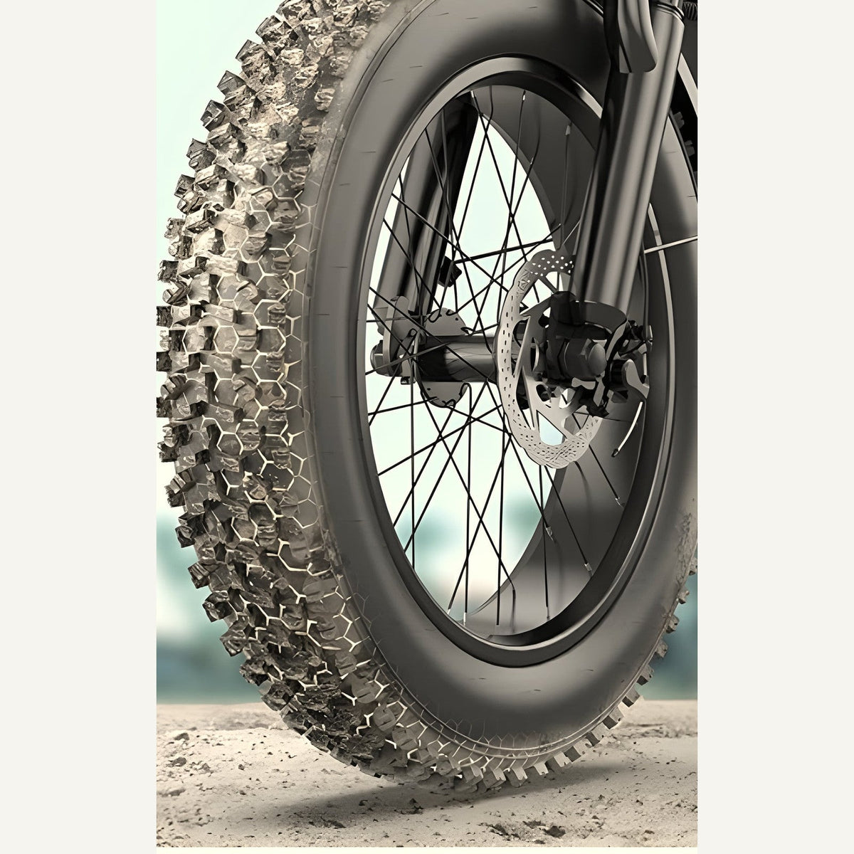 4-inch-wide tire and disc brake of the Volt